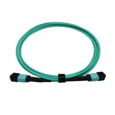 MPO Fiber Optic Patch Cord With 8 Core OM4 Multimode Fiber 0.25dB Insertion Loss